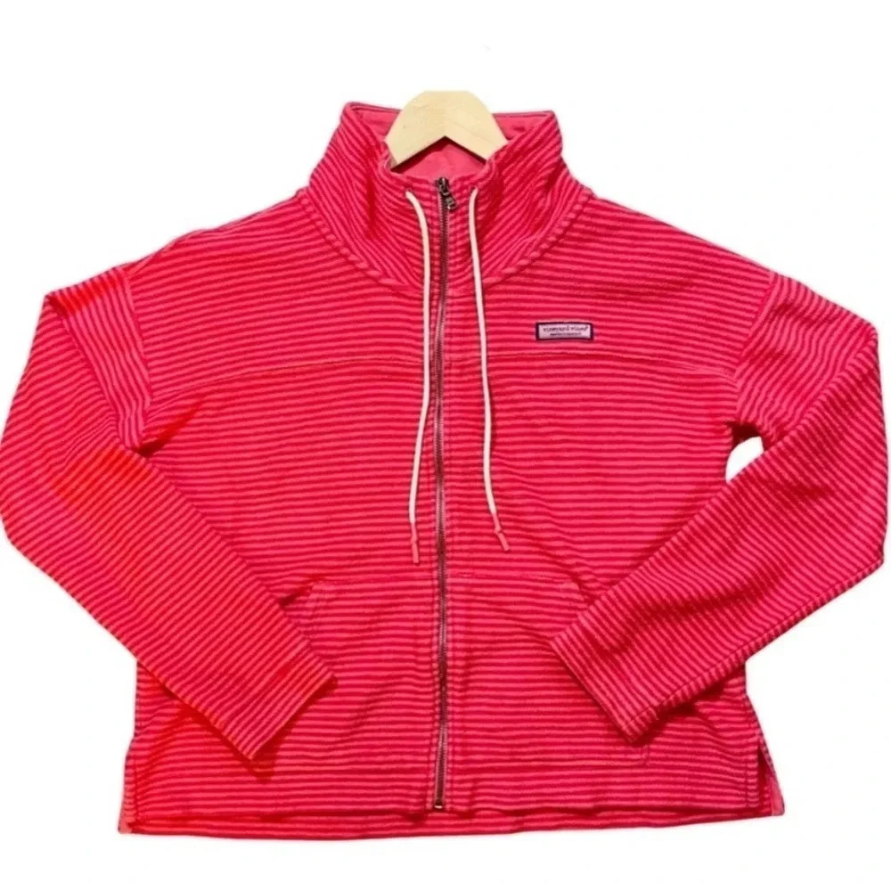 Vineyard Vines Tonal Striped Full Zip Shep Jacket Size Medium